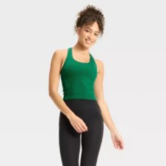 all in motion Tops - All in Motion Seamless Racerback Ribbed Tank Top size XXL Green new with tags